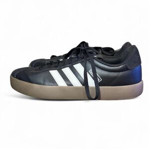 Adidas VL Court 3.0 Black White Leather Sneakers Men’s Size 10 Gum Sole Casual